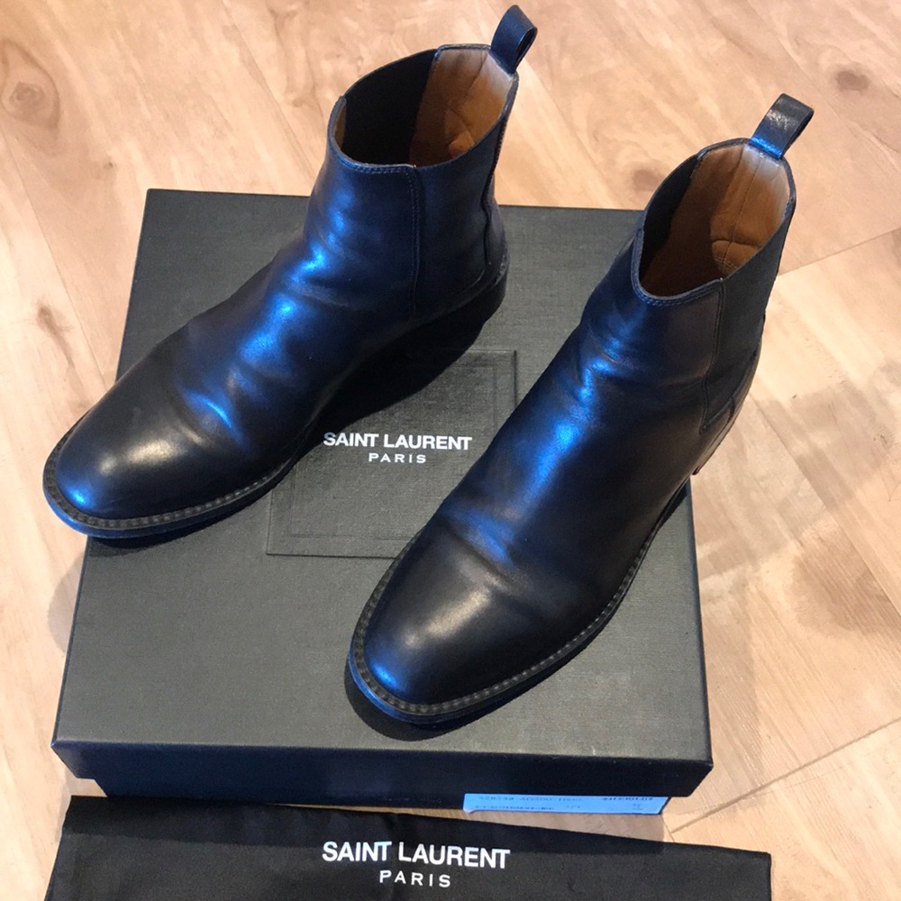 Saint Laurent SL CAVAL Chelsea Black Boots